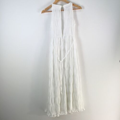 NEW YH & CO dress womens 8 white cade maxi high neck sleeveless A-line 106935 - Picture 6 of 9