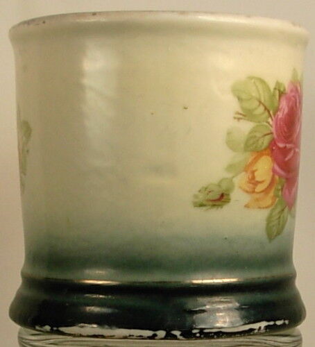 TAZA DE AFEITAR ANTIGUA BAVIERA ROSAS DECORACIÓN FLORAL - Imagen 3 de 6