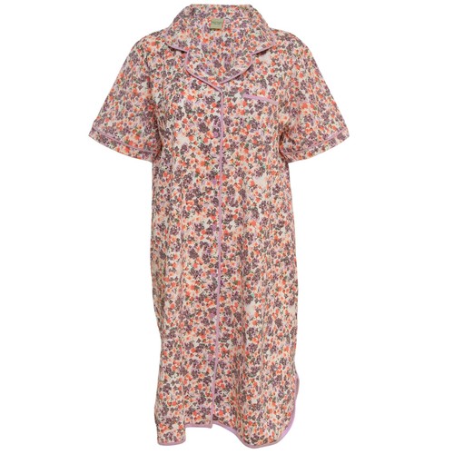 Gold Coast Women's Classic Cotton Nightgown in Lavender Floral, Medium