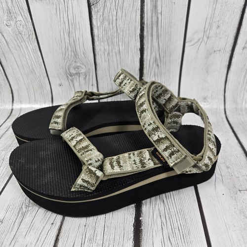 Sandali casual donna Teva flatform universali plateau verde mimetico 1008844 taglia 9 - Foto 3 di 6
