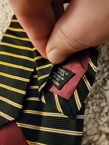 Givenchy Monsieur Black And Yellow Striped Classic Silk Tie Made In USA - Picture 4 of 5