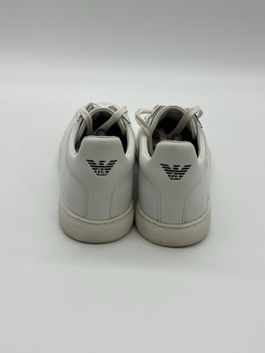 Emporio Armani Bovine Herren Größe 11M Weiß Leder Leger Mode Turnschuhe - Bild 6 von 13