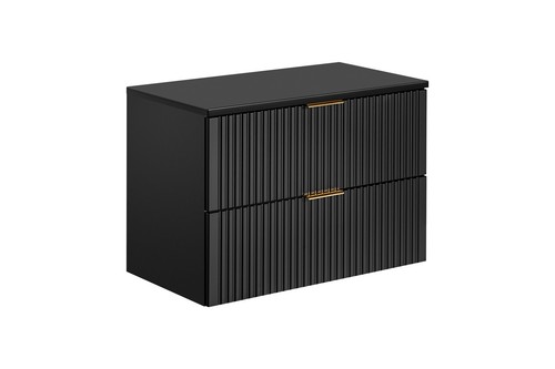 Design Badmöbel Set ADEL-V SCHWARZ 80 cm MDF SOFT-CLOSE - Bild 9 von 15