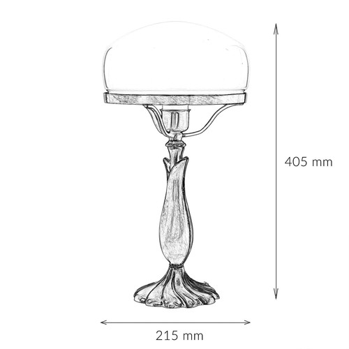 Jugendstil Pilzleuchte Mit Messing Fuß Bronze Tischlampe Pilzlampe Tischleuchte - Bild 7 von 7