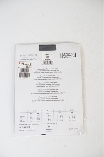 Wolford Satin Touch 20 Tights – Sheer Shiny Pantyhose, Medium, Black - Picture 3 of 3
