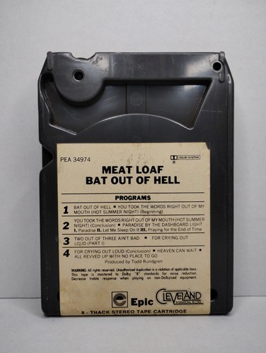 Vintage Meat Loaf 8 Track Cartridge Tape - Bat Out Of Hell - Picture 2 of 5