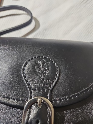 Vera Pelle Purse Made In Italy Black Coin Bag Genuine Leather - Picture 3 of 12