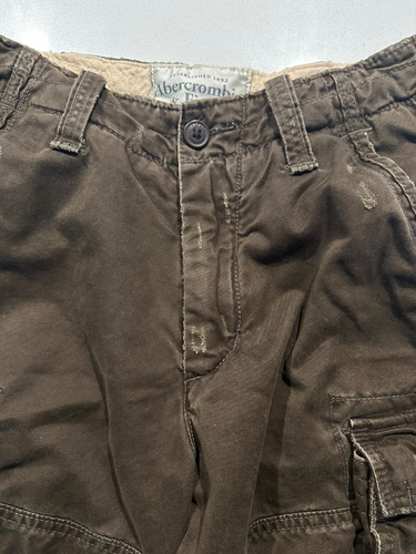 Abercrombie & Fitch Pantalones Cortos Carga Para Hombre 30/32 Marrón Algodón De Colección Y2K Pesado Raro - Imagen 5 de 22