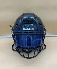 Riddell SpeedFlex Football Helmet Black Blue Visor SLEEFS Adult. Size L. Fighter