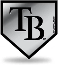 Tampa Bay Rays Auto Emblem, Silver Chrome Color, Raised Molded Plastic, 3.5...