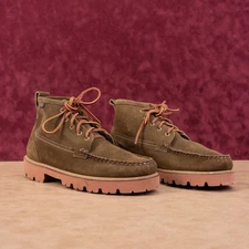 GH Bass Men Brown Suede Ranger Camp Lace-up MOC Ankle Lug Boots sz 12