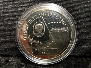 Territori Antartici Britannici Argento (.925) 28 28g 2013 £2 Senza COA Tonalità