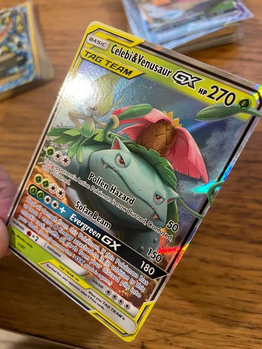 ¡Nuevo! Tarjeta Pokémon ultra rara de Celebi & Venusaur GX (1/181) S&M Tag Team Up! - Imagen 4 de 4