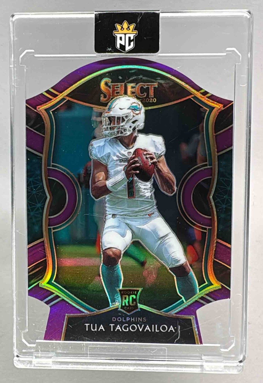 Tua Tagovailoa 2020 Panini Select #45 Purple Prizm Die Cut Rookie RC Concourse