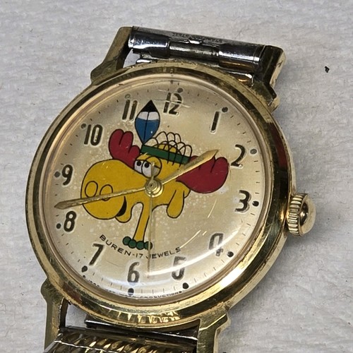 Reloj Hombre Buren 17 Joyas Vintage Raro, Bullwinkle Moose. Jay Ward Prod. 1959 - Imagen 10 de 11