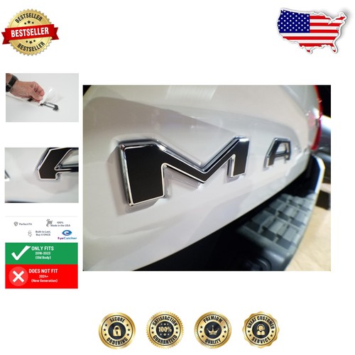 Durable Black & Chrome Tailgate Inserts for 2016-2023 Tacoma - Pro Quality