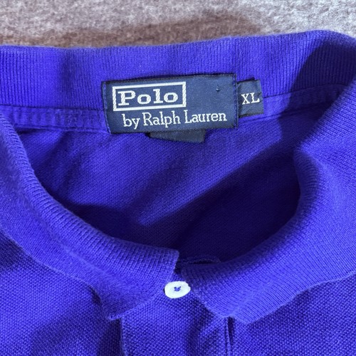 Polo vintage Ralph Lauren uomo XL blu manica corta polo logo - Foto 2 di 8