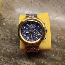 Invicta Venom Mid-Size Mens 47mm Blue Dial Gold Quartz Chrono Watch 47752