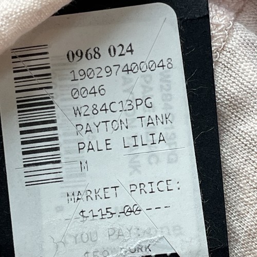 Rag & Bone Payton Linen Tank Top sz M Pale Lilia Scoop Neck/Back Sleeveless Top - Picture 7 of 9