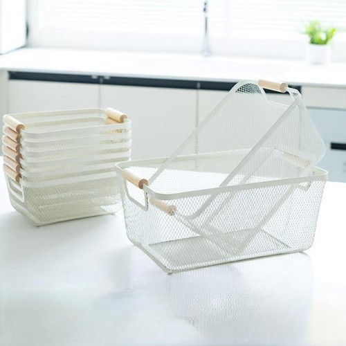Rectangle Desktop Storage Basket For Bathroom Kitchen