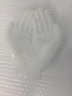 Vintage Avon Milk Glass Open Hands Trinket Soap Candy Dish Great Condition