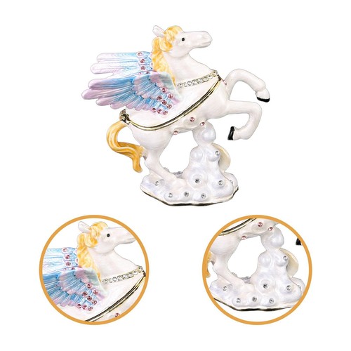 Trinket Box Home Decor Women Gift Flip Cover Dustproof Hinged Jewelry Box - Picture 6 of 6