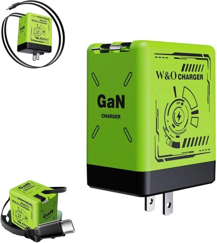 W&O 2 in 1 Gan Charger(Type C/L), 120w Compatible Fast, Retractable Wall - Photo 10 sur 11