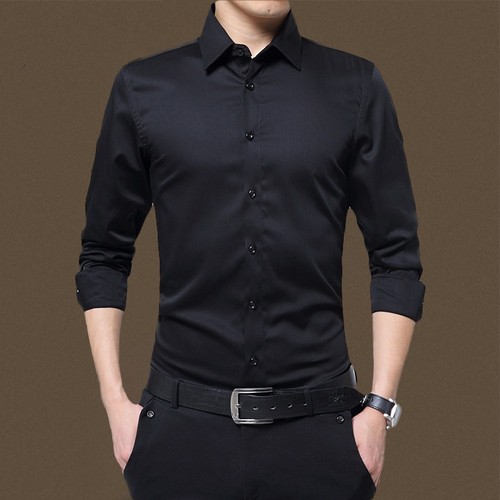 Slim Fit Business Hemden für Männer Langarmhemden mit Knöpfen formale Oberteile - Bild 7 von 19