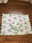New ListingD Porthault Linen Placemat For Breakfast In Bed Tray 2 Napkins Green Floral