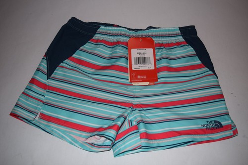 NWT! Kids Girls North Face Class V Shorts sz XS-M Stripes blue Flashdry - Picture 1 of 12