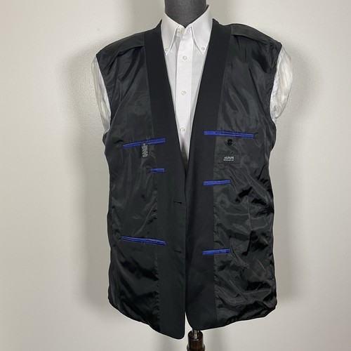 Alfani Blazer Jacket Mens 46L Black Solid Polyester Double Vented Two Buttons - Picture 9 of 9