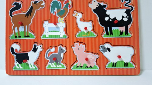 Melissa & Doug FARM ANIMALS Sound Effects🔊 Wooden Tray Puzzle 8pc Hand Crafted - Bild 8 von 18