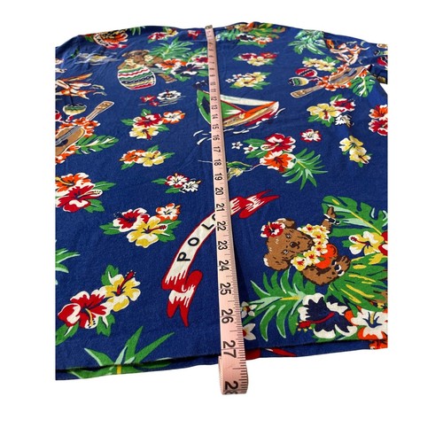 Camisa Polo Ralph Lauren Aloha Bear Para Hombre Pequeña Hawaiana Gráfica Camiseta Cuello Redondo - Imagen 5 de 5