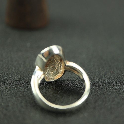 Vintage Sterling Silver Statement Ring Mother of Pearl 925 Size O 7.68g Art Deco - Picture 6 of 11