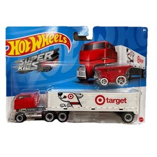 Hot Wheels Bullseye's Big Rig  Target Semi  Truck & Trailer 1:64 Red (HMK76)