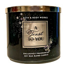 A TOAST TO YOU CANDLE 3 WICK 14.5 OZ BATH BODY WORKS WHITE BARN NIB BLACK SILVER