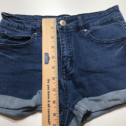 Forever 21 Los Angeles Shorts Womens Size 27 Cuffed Denim Shortie Super Stretch - Picture 11 of 12
