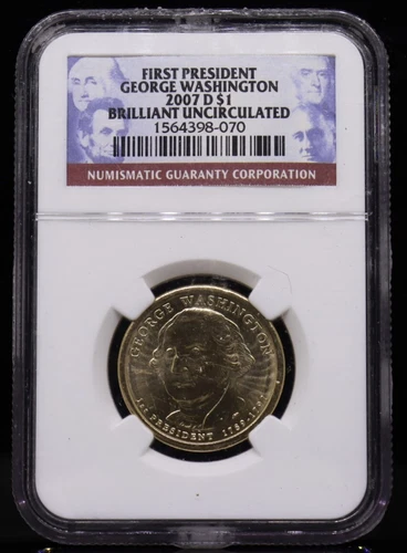 2007-D George Washington Presidential Dollar NGC Brilliant Uncirculated