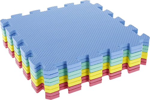 Foam Flooring Tiles – 12.4 Inch X X 0.375 Inch, Multicolor  - Picture 5 of 7