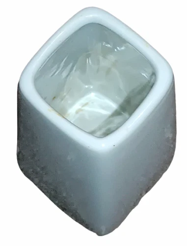 Blumenvase weiß aus Porzellan | Van Well | ca. 12,5 x 6 x 6 cm - Bild 3 von 4