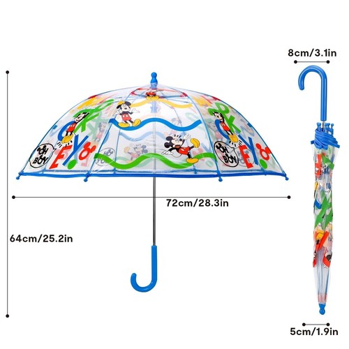 Mickey Mouse Themed Umbrella Oh Boy TV Cartoon Character Folding Kid Boys - Picture 2 of 4