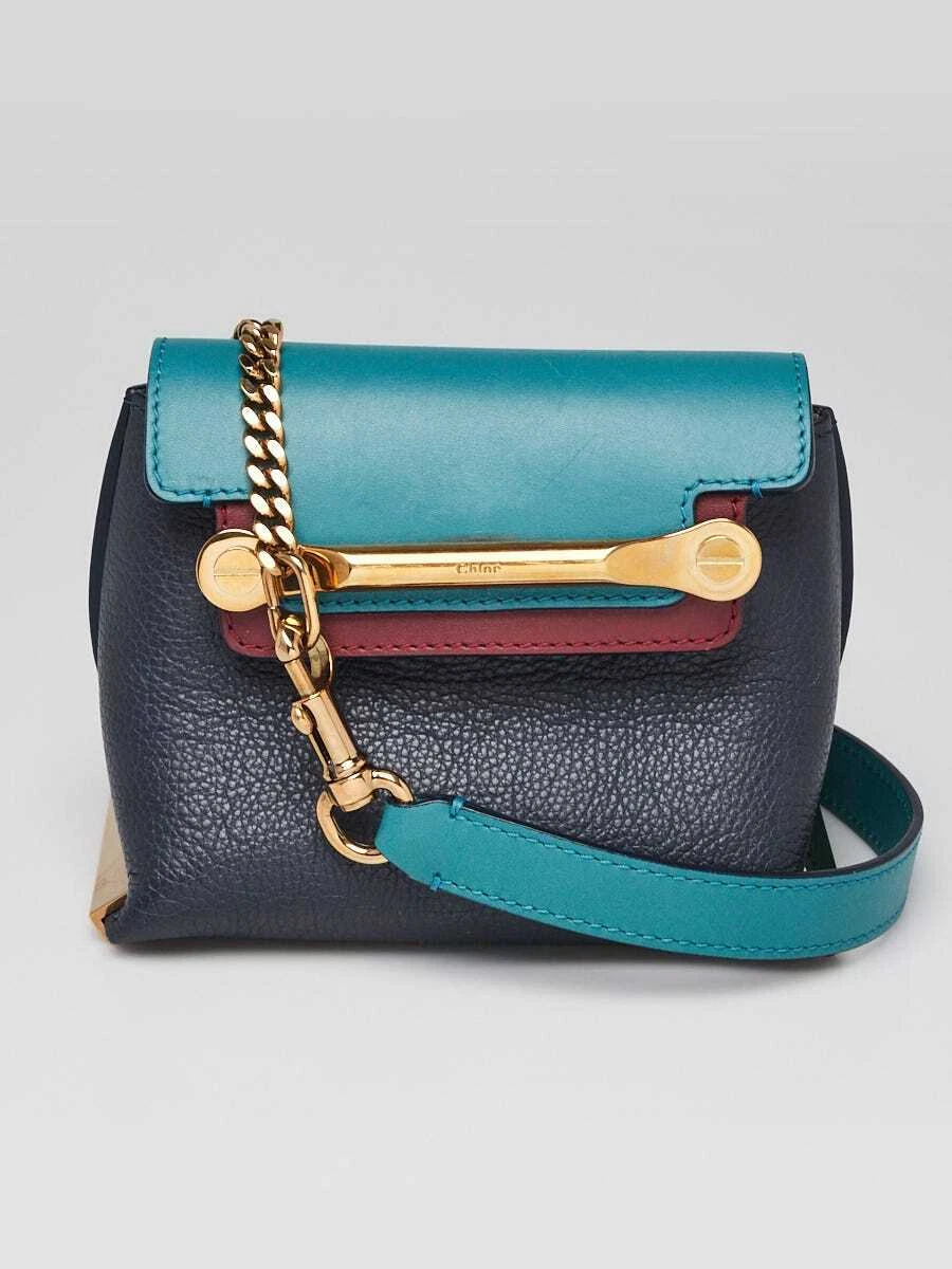 Chloe Multicolor Pebbled Leather Mini Clare Shoulder Bag eBay