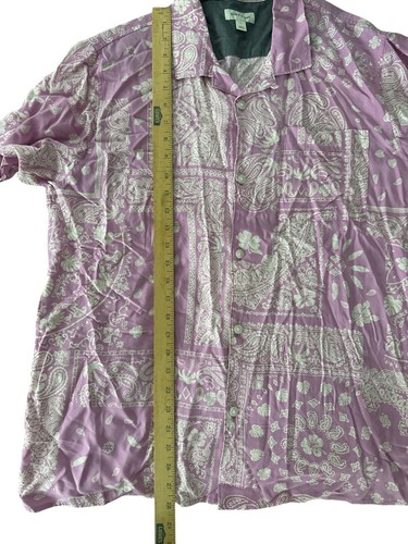 Camisa Sun + Stone Rosa Paisley Manga Corta Cuello Abotonada Para Hombre Talla L - Imagen 6 de 7