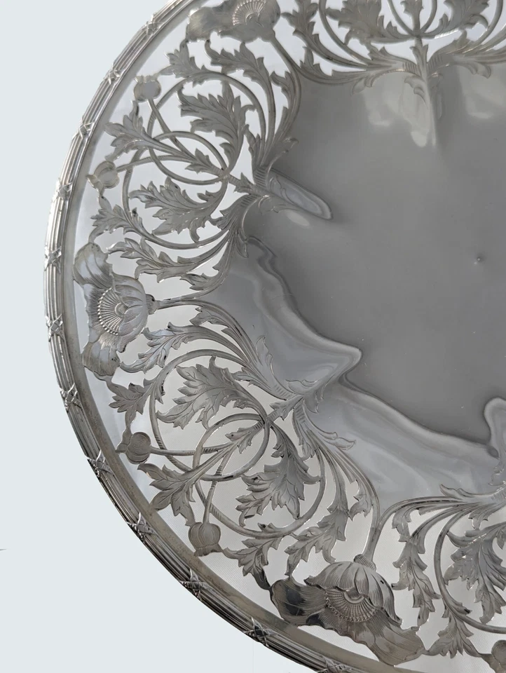 Placa de pedestal vintage de plata de ley de 11" Foto 2 de 4