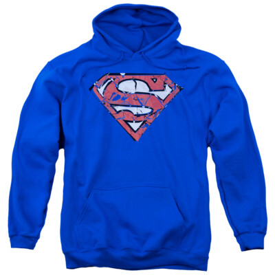 SUPERMAN RIPPED AND SHREDDED Licensed Adult Hooded Sweatshirt Hoodie SM-3XL