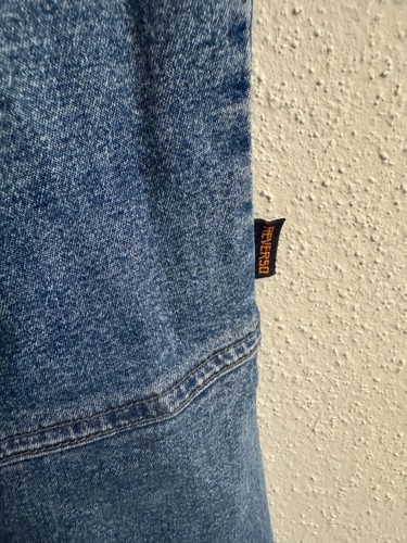 RARO Vintage Y2K REVERSO JEANS Azul DENIM MONO SIN MANGAS Vaqueros Acampanados 13/14 - Imagen 17 de 22