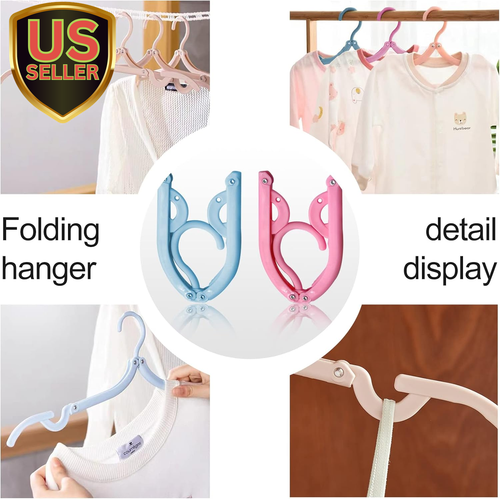12 Pcs Travel Hangers,Portable Folding Clothes Hangers ,Clothes Drying Rack f... - Picture 5 of 12
