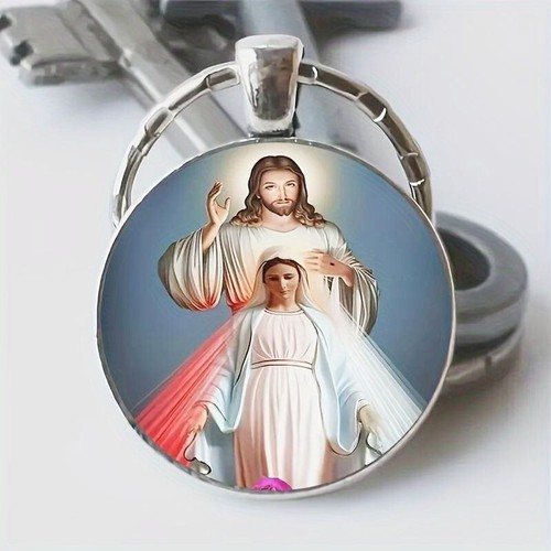 DIE GÖTTLICHE BARMHERZIGKEIT JESU & MARIAS - SCHLÜSSELANHÄNGER RÖMISCH-KATHOLISCH-CHRISTLICH RELIGIÖS T6