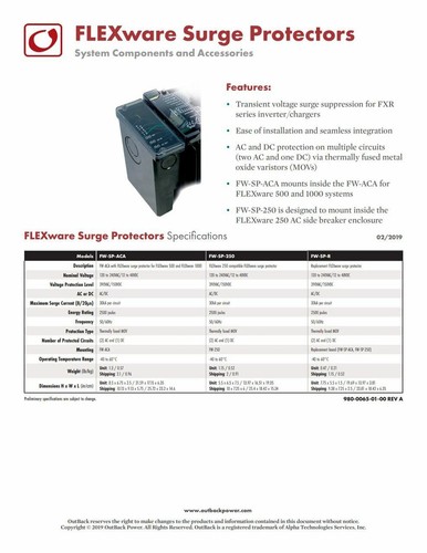 Outback Power FW-SP-ACA FLEXware Surge Protector - Picture 3 of 3