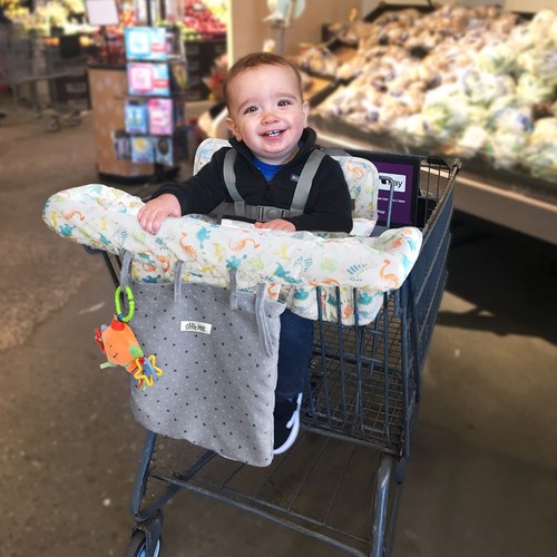 Little Me Baby Einkaufswagenbezug & Hochstuhlbezug Dino cremeweiß - Bild 4 von 4